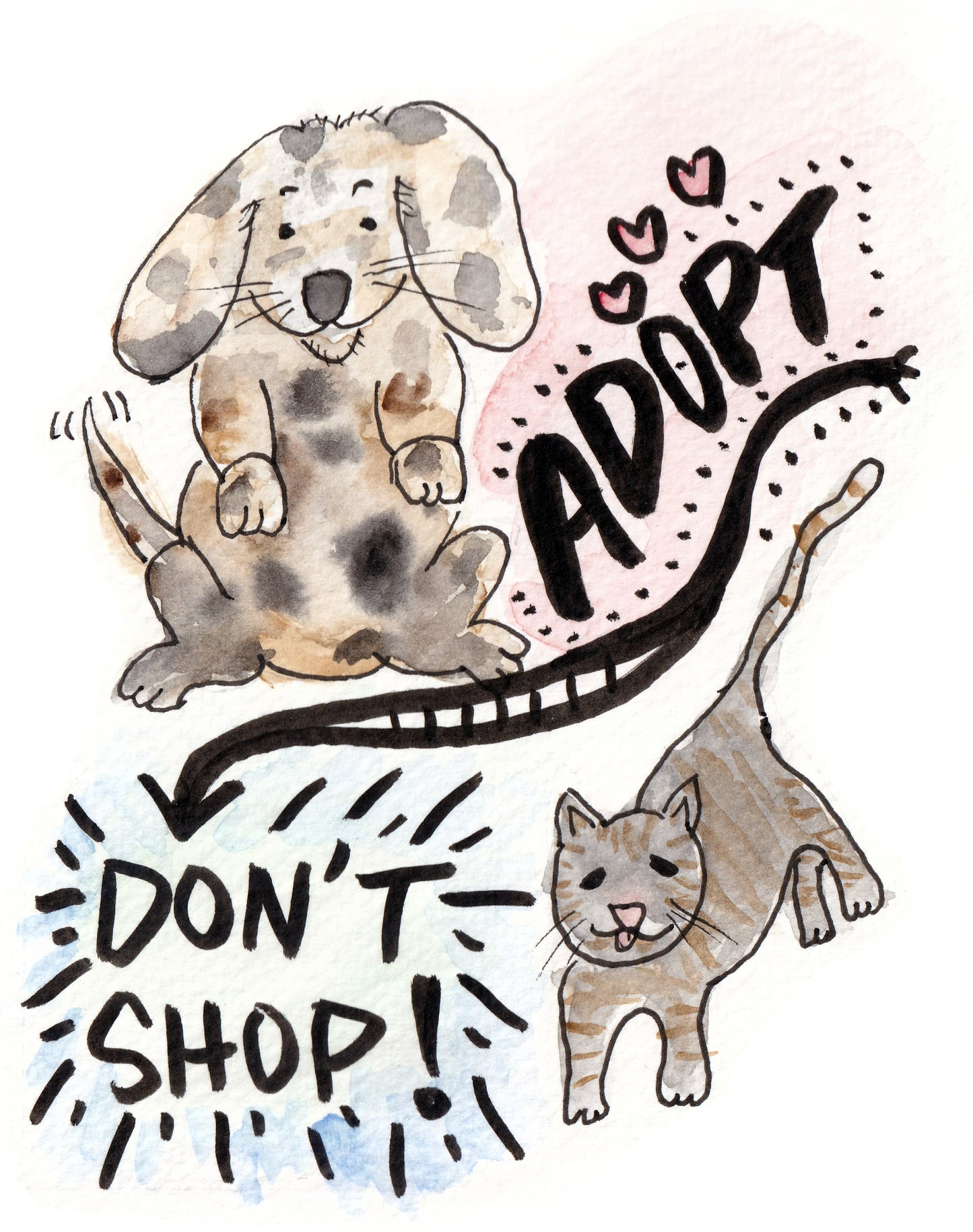 Emiko Badillo : "Adopt Don't Shop!" Print