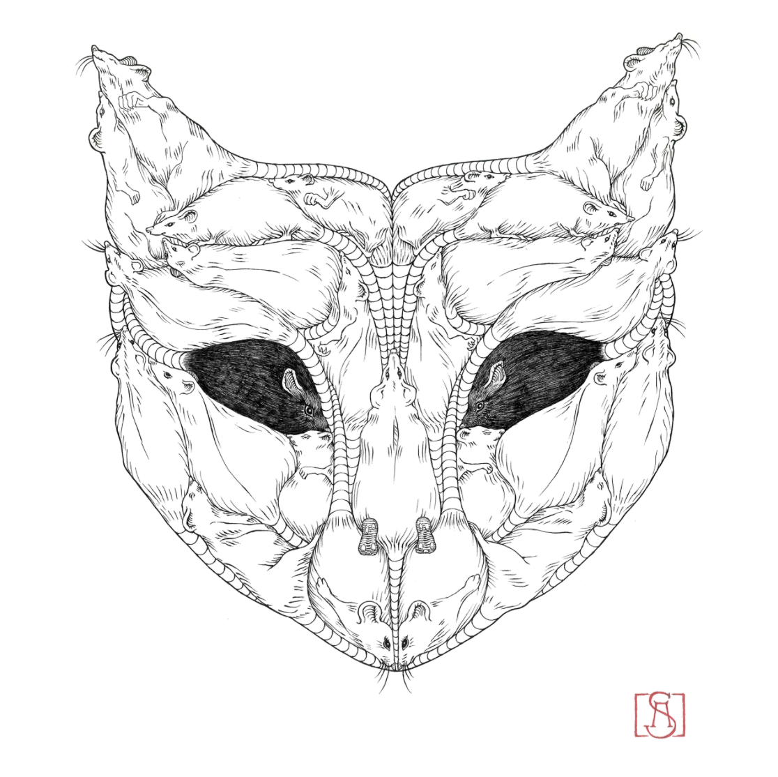 Adrienne Simms : "CatRat" Print