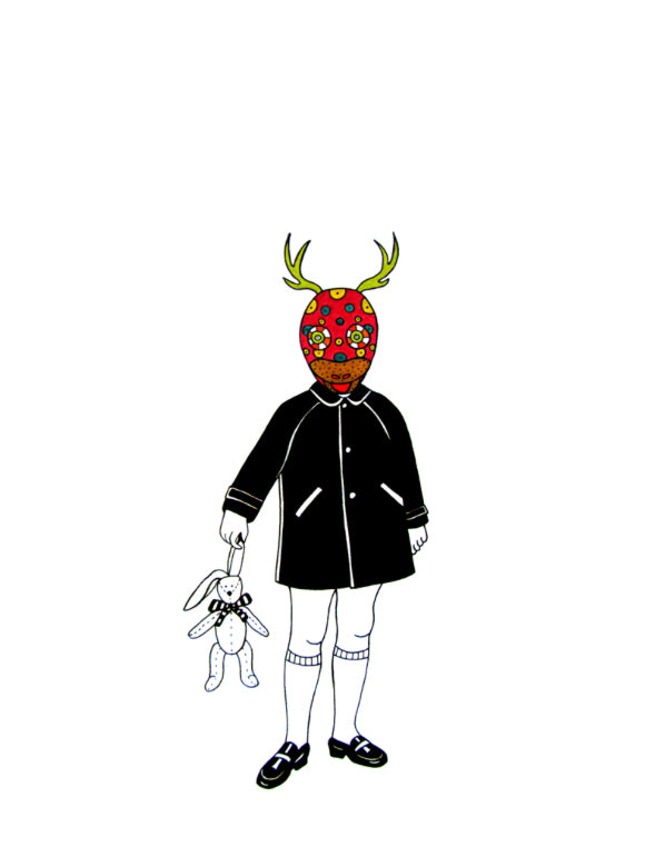 Carlos Baldizon Martini : "Boy with Horns Mask" Print