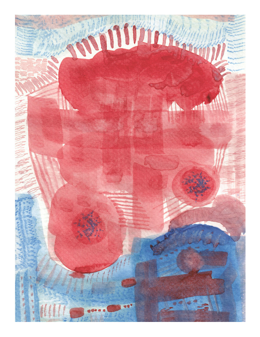 "Abstract Red/Blue" Print