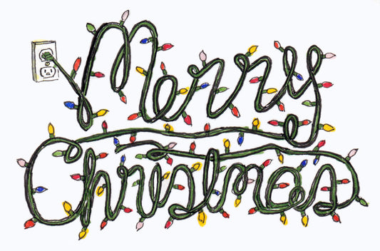 Merry Christmas (lights) - Greeting Card